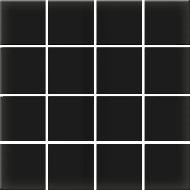 Edullinen Mosaiikkilaatta Pukkila Color Black, himmeä, sileä, 47x47mm