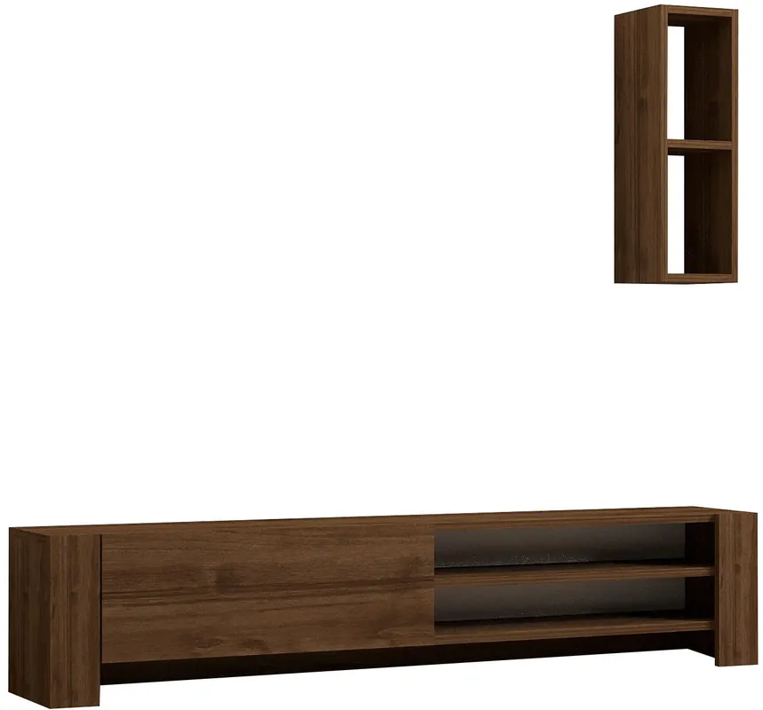 Turvallinen Maksu TV-taso ja seinähylly Linento Furniture Naz saksanpähkinä