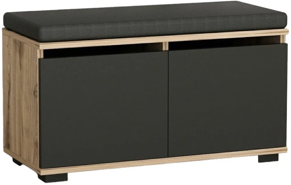 Kenkäkaappi Linento Furniture Drago, pähkinä/musta Halpa Hinta