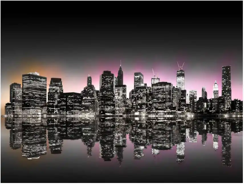 Rajoitettu Tarjous Maisematapetti Artgeist Colorful glow over NYC, eri kokoja