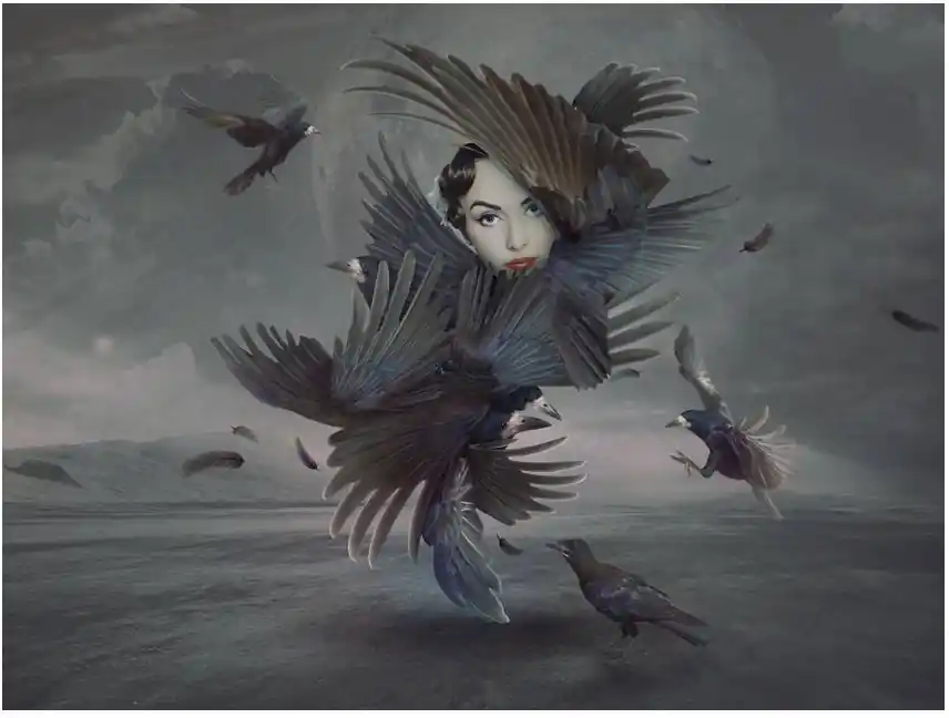 Kuvatapetti Artgeist Bird Woman eri kokoja Heti Saatavilla
