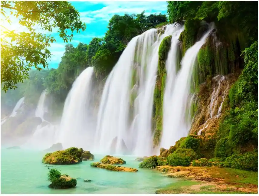 Viimeinen Mahdollisuus Maisematapetti Artgeist Detian - waterfall, China, eri kokoja