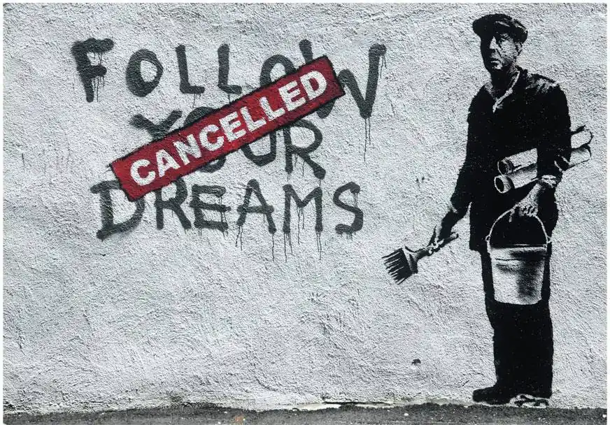 Kuvatapetti Artgeist Dreams Cancelled by Banksy eri kokoja Älä Missaa