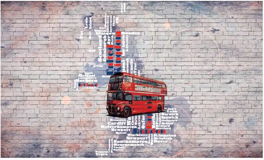Viimeinen Mahdollisuus Kuvatapetti Artgeist My London, 270x450cm, punainen
