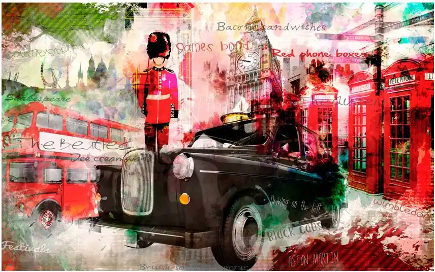 Kuvatapetti Artgeist Streets of London, 280x450cm, punainen Tarjous