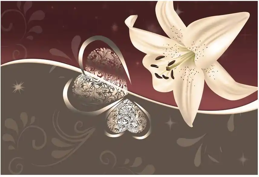 Kuvatapetti Artgeist Cream lily, 270x400cm, punainen Tarjoushinta