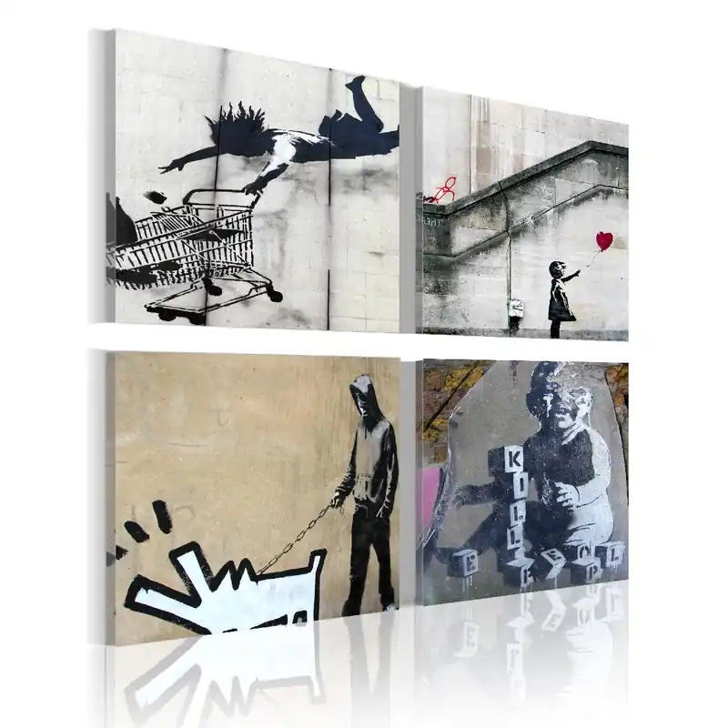 Uusi Kokoelma Canvas-taulu Artgeist Banksy - neljä ideaa, eri kokoja