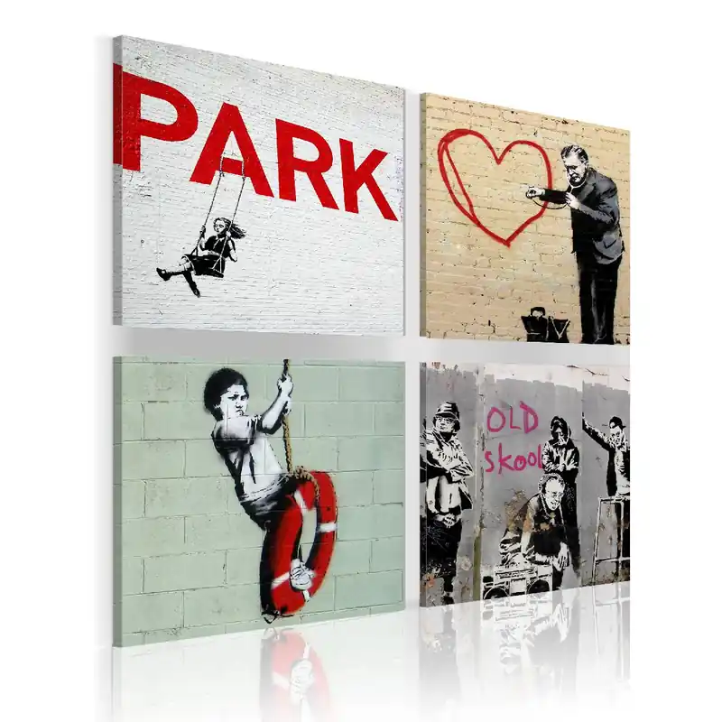 Canvas-taulu Artgeist Banksy - inspiraatio kaupungista, eri kokoja Erikoistarjous