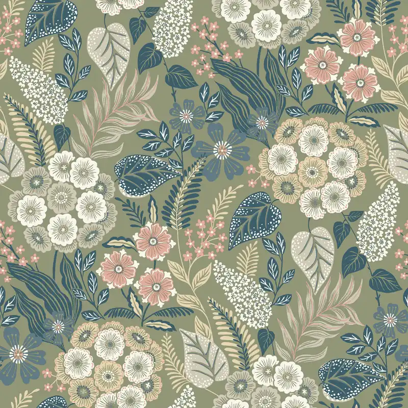 Uusi Malli Tapetti Grandeco Karuna A76601-A76603, non-woven, kukka, kasvi, vintage, vinyylipinta, eri värejä