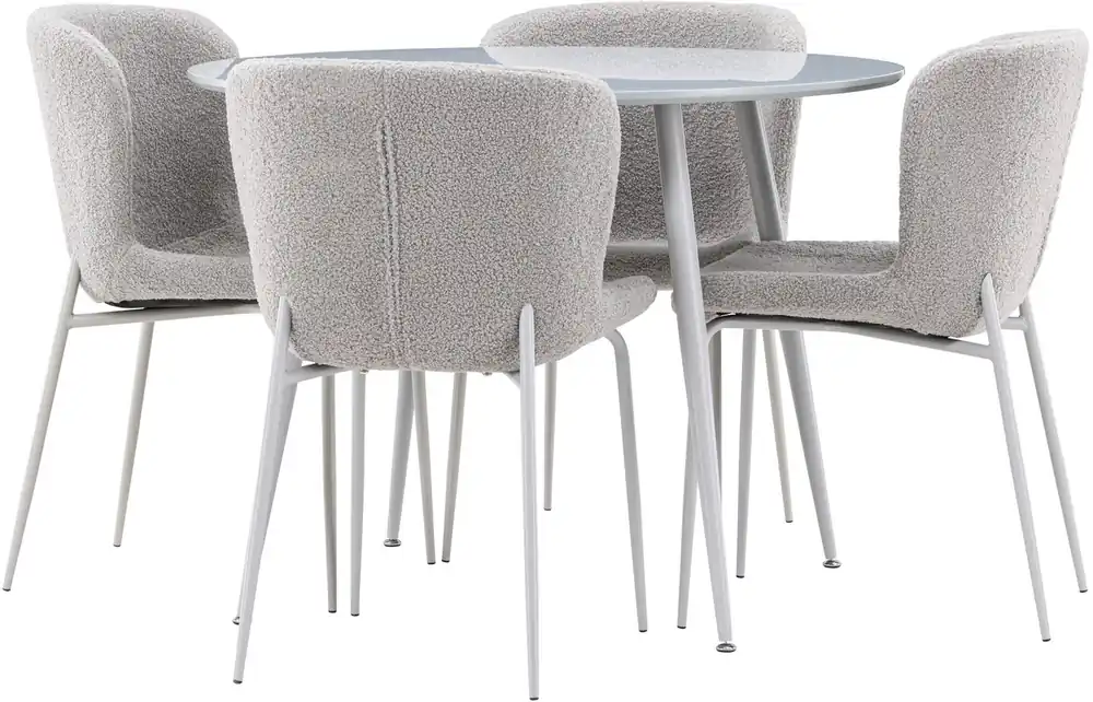 Pyöreä ruokailuryhmä Venture Home, Ø100cm Plaza-pöytä + 4 Modesto-tuolia, eri värejä Pakollinen (Must-Have)