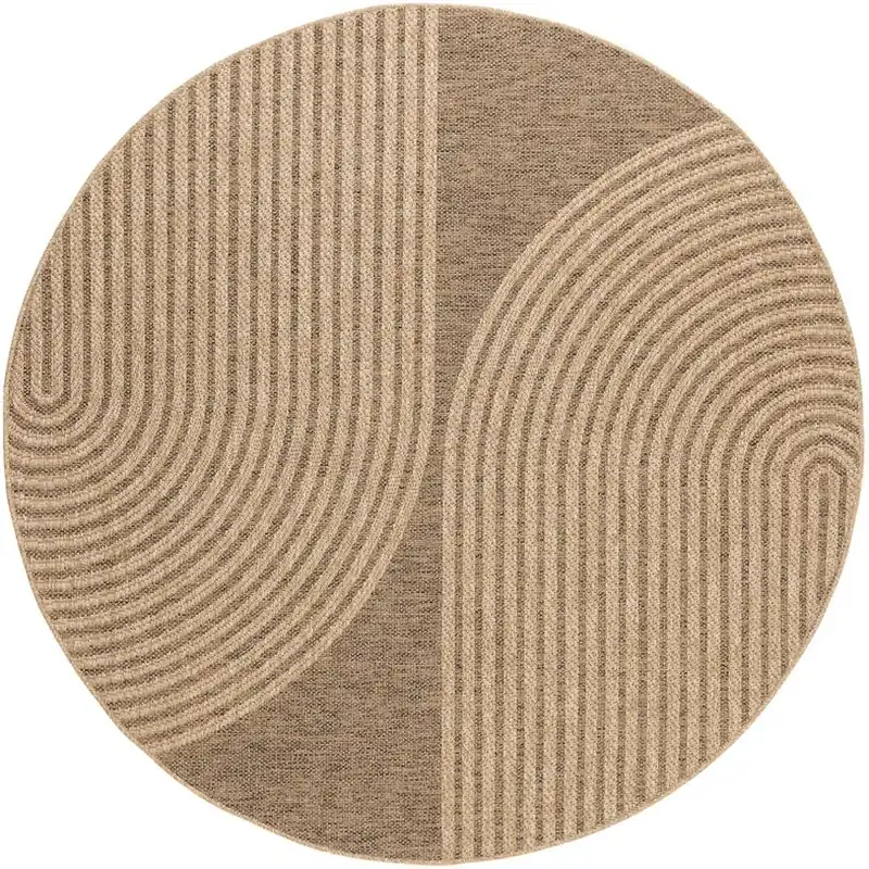 Pyöreä matto Benina Natural Shape, sisä- ja ulkokäyttöön, ruskea, eri kokoja Loppuunmyynti