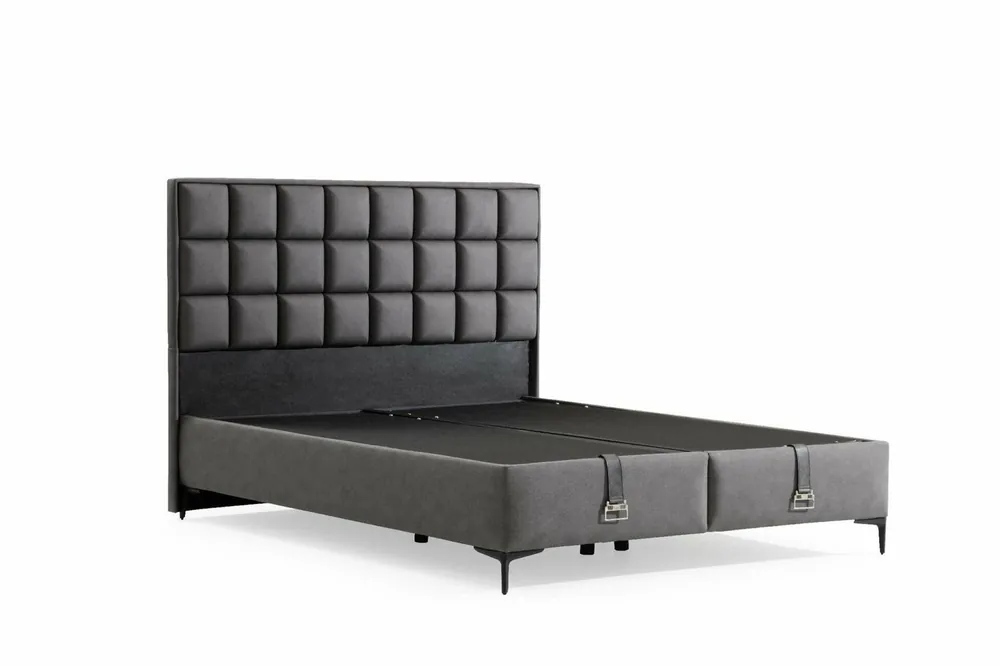 Heti Saatavilla Säilytyssänky + sängynpääty Linento Furniture Abella, ilman patjaa, harmaa