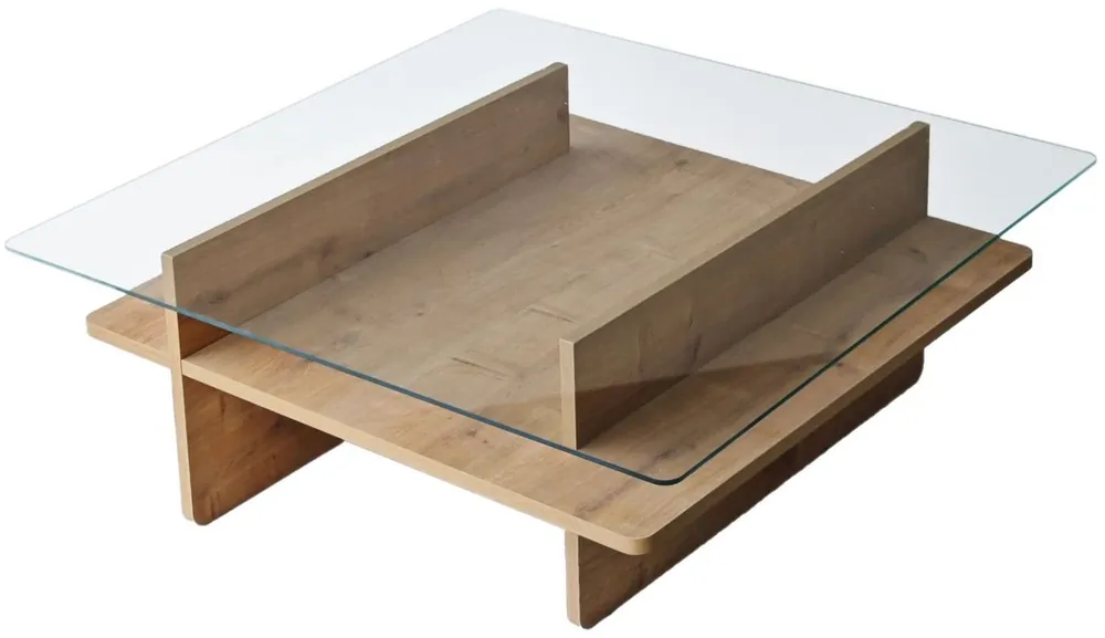 Halpa Hinta Sohvapöytä Linento Furniture Saga Square 90x35cm lasikansi
