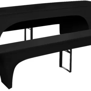 3 suojakangasta olutpöydälle ja penkeille musta 220x70x80cm Alennettu