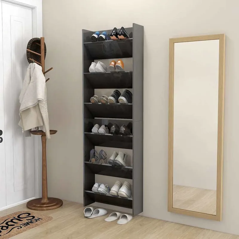 Edullinen Kenkäkaappi FinePRICE, 60x18x90 cm, harmaa, 2 kpl