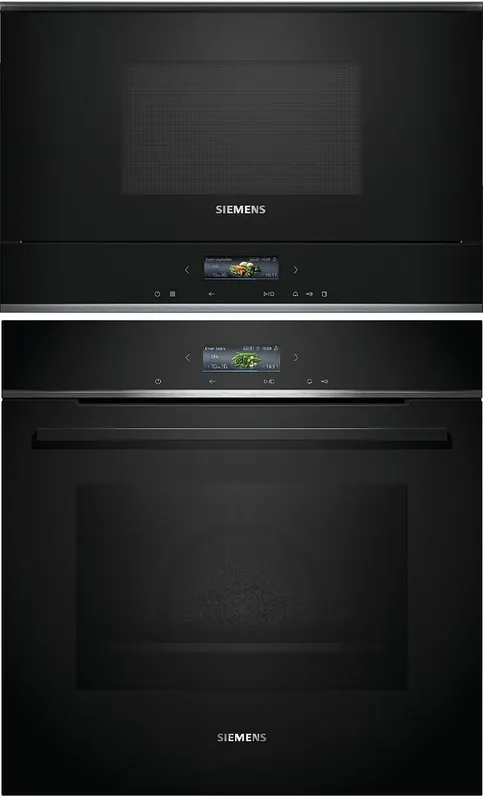 Uuni ja mikroaaltouuni Siemens HB772A1B1-BF722L1B1 iQ700, musta Ajankohtainen