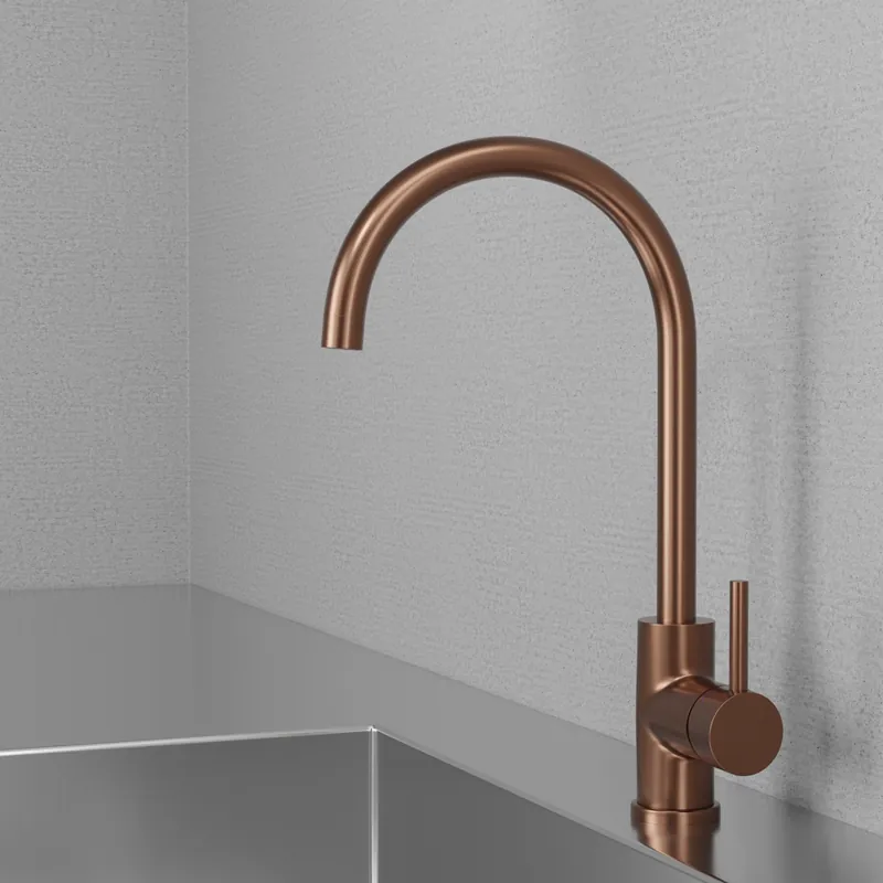 Vain Rajoitetun Ajan Keittiöhana Scandtap Steel Curve Amber kupari