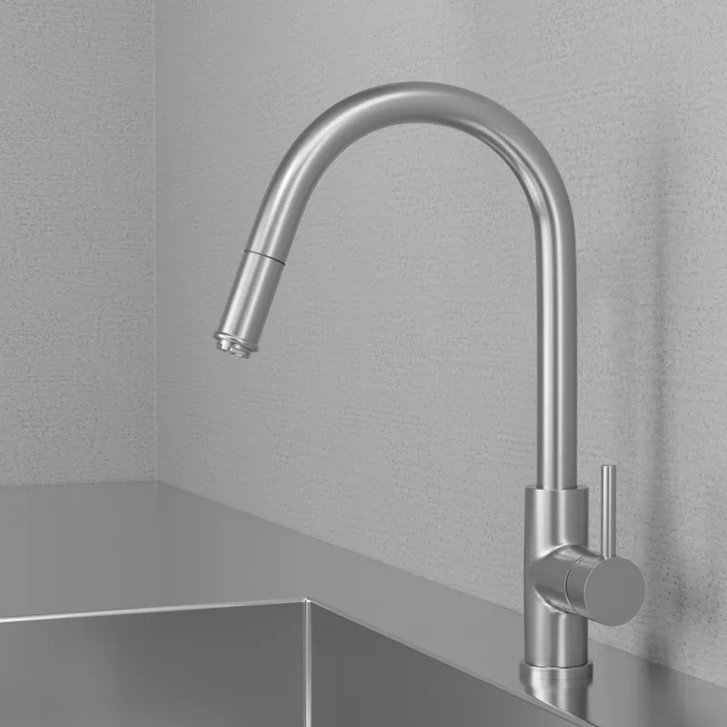 Pikatoimitus Keittiöhana Scandtap Steel Access ulosvedettävällä suuttimella