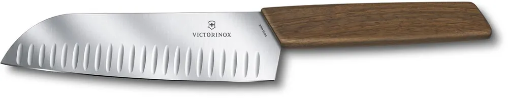 Santoku-kokkiveitsi Victorinox Swiss Modern 17cm ovaalihiottu ruskea Bestseller